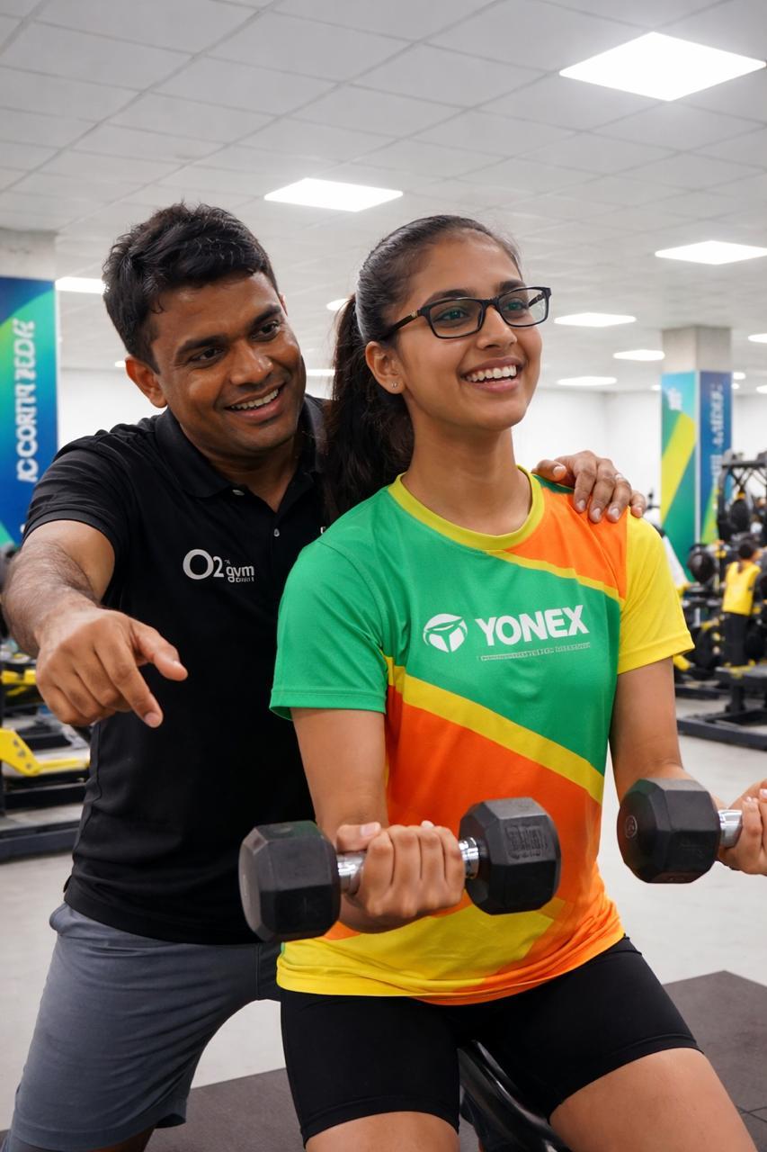 Personal training session in a modern gym